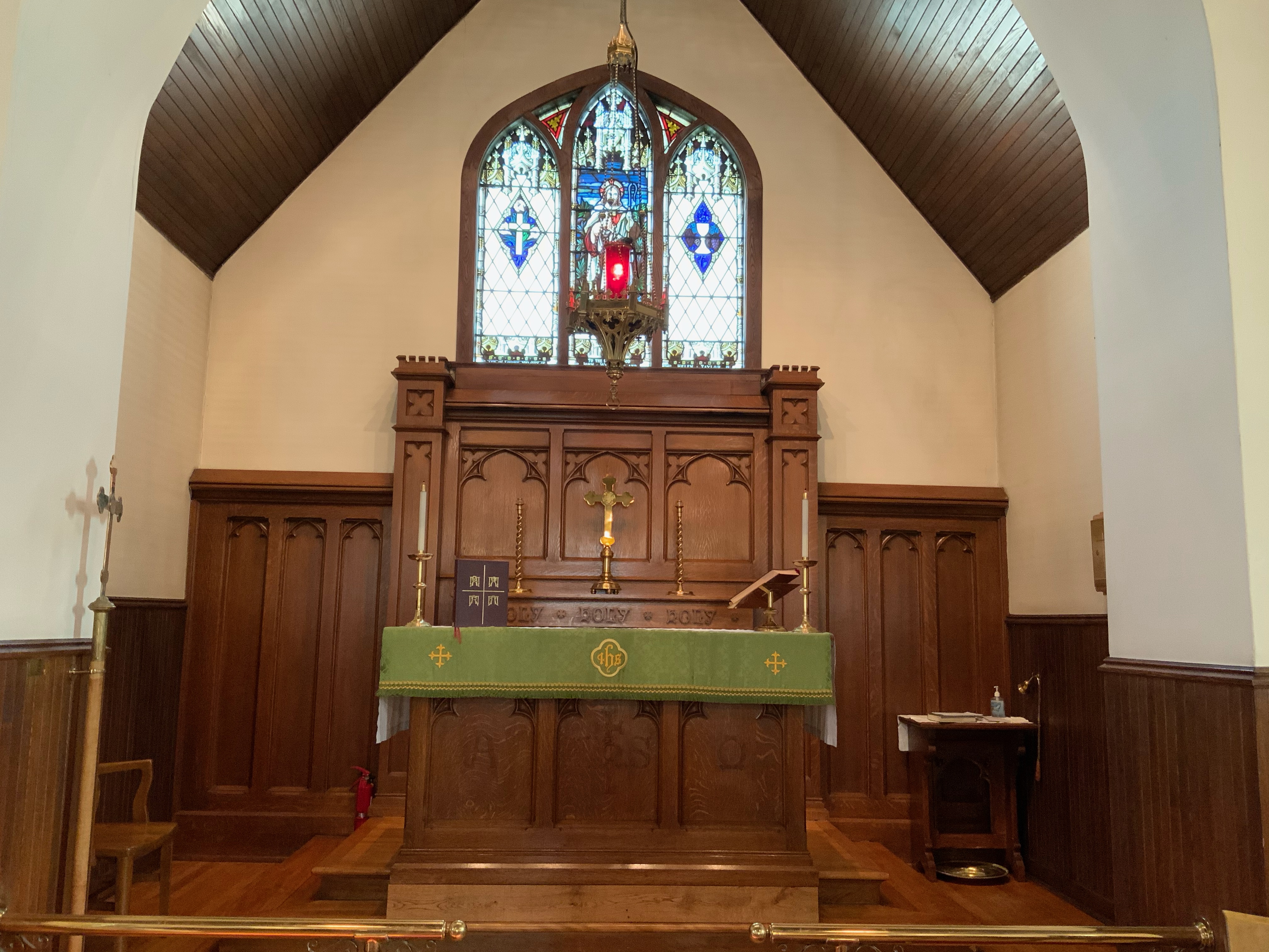 St. George's sanctuary with beautiful stained glass windows